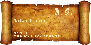 Malya Olivér névjegykártya